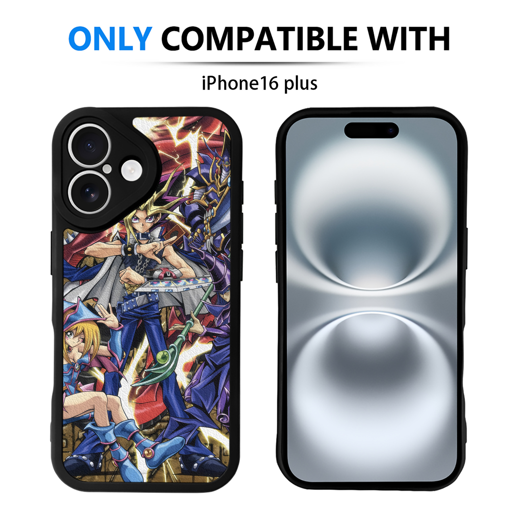 （画像用） 遊☆戯☆王 Yu-Gi-Oh! 【iPhone 16シリーズ対応】シリコンスマホケース（レザー調） 材質：シリコン